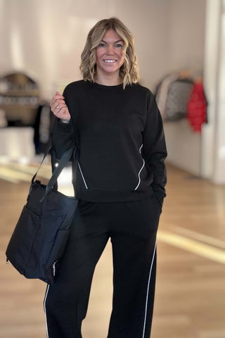 Britney Black Sweatshirt Top - Just Dani Boutique + Color Studio