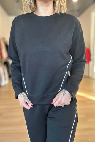 Britney Black Sweatshirt Top - Just Dani Boutique + Color Studio
