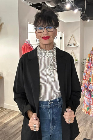 Brittany Black Modal Blazer - The Funky Zebras Clear Lake