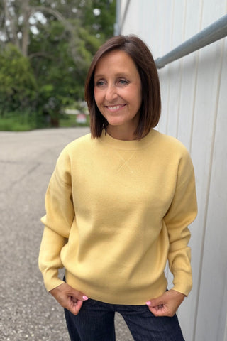 Brittany Lemon Boyfriend Pullover Sweater - Just Dani Boutique + Color Studio