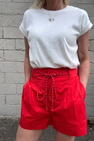 Brittany Tie Front Red Shorts - Just Dani Boutique + Color Studio