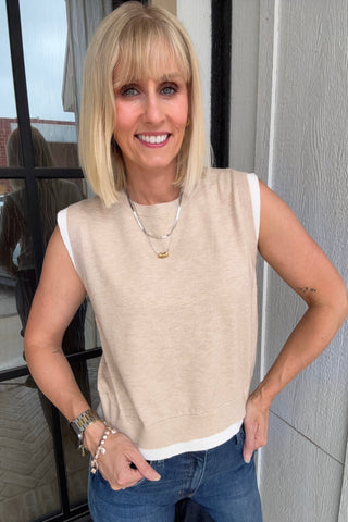 Brooklyn Double Layered Sleeveless Knit Top - Just Dani Boutique + Color Studio