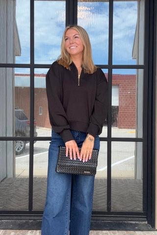 Caroline Scuba Half Zip Pullover - Just Dani Boutique + Color Studio