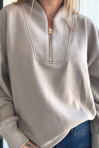 Caroline Scuba Half Zip Pullover - Just Dani Boutique + Color Studio