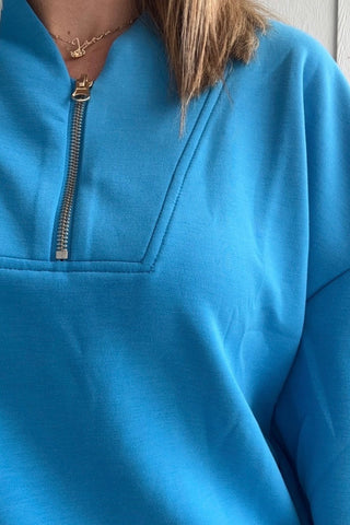 Caroline Scuba Half Zip Pullover - Just Dani Boutique + Color Studio