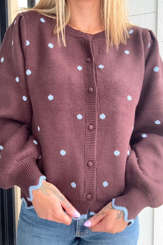 Carrie Brown Polkadot Cardigan - Just Dani Boutique + Color Studio
