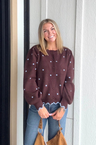 Carrie Brown Polkadot Cardigan - Just Dani Boutique + Color Studio