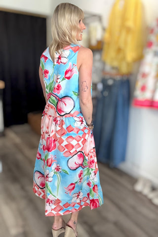 Caterina Floral Sleeveless Top & Midi Skirt Set - Just Dani Boutique + Color Studio