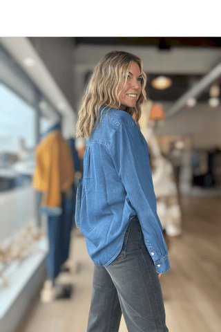Catrina Denim Shirt - Just Dani Boutique + Color Studio