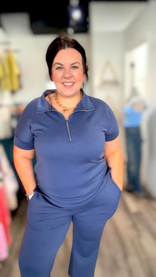 Chandra Blue Indigo Scuba Set - Just Dani Boutique + Color Studio
