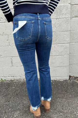 Charli High Rise Crop Straight Denim - The Funky Zebras Clear Lake
