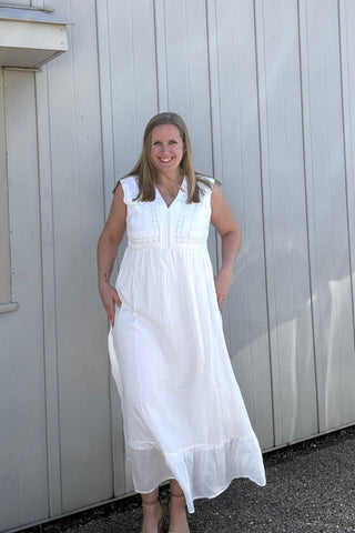 Charlie B Appliqué Detail Natural Maxi - The Funky Zebras Clear Lake