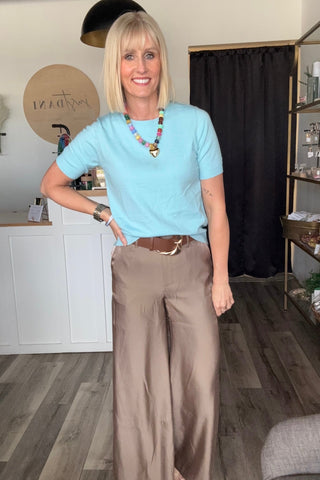 Charlie B Brown Wide Leg Trousers - Just Dani Boutique + Color Studio