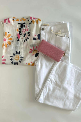 Charlie B Cotton Gauze Sleeveless Blouse - The Funky Zebras Clear Lake