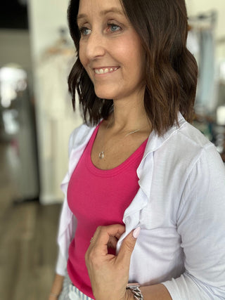 Charlie B Fuchsia Ribbed Sleeveless Top - The Funky Zebras Clear Lake