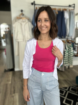 Charlie B Fuchsia Ribbed Sleeveless Top - The Funky Zebras Clear Lake