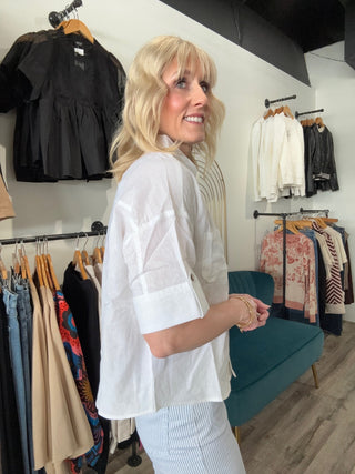 Charlie B Short Sleeve White Blouse - The Funky Zebras Clear Lake