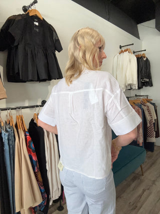 Charlie B Short Sleeve White Blouse - The Funky Zebras Clear Lake