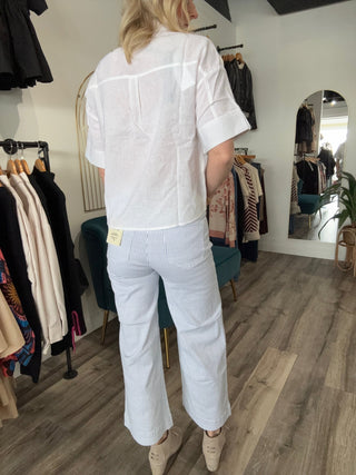 Charlie B Short Sleeve White Blouse - The Funky Zebras Clear Lake