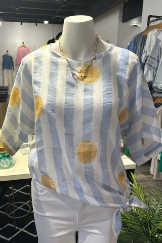 Charlie B Sunrise Striped Dolman with Tie - The Funky Zebras Clear Lake