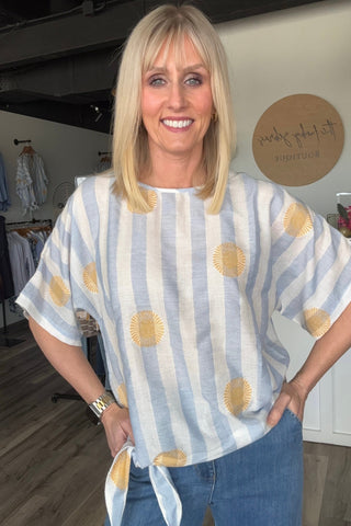 Charlie B Sunrise Striped Dolman with Tie - The Funky Zebras Clear Lake