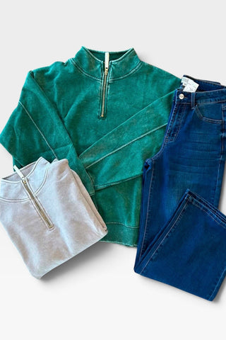 Cheyenne Acid Half Zip - Just Dani Boutique + Color Studio
