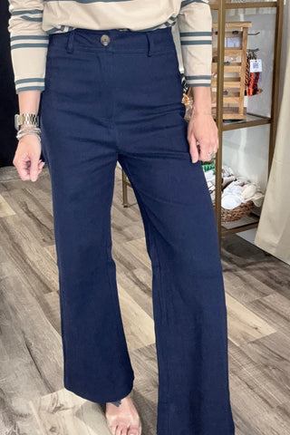 Cici Navy Wide Leg Pants - Just Dani Boutique + Color Studio