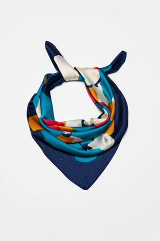 COLOR BLOCK SILKY FEEL BANDANA SCARF - The Funky Zebras Clear Lake