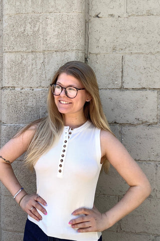 Cora Basic Button Tank - 2 Colors! - Just Dani Boutique + Color Studio