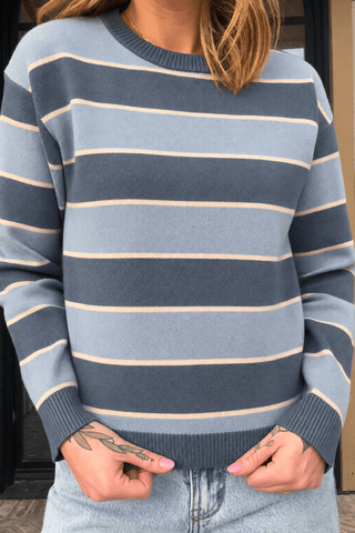 Coraline Boxy Fit Multistripe Sweater - Just Dani Boutique + Color Studio