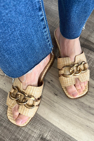 Corky's Off the Chain Raffia Slide Sandals - The Funky Zebras Clear Lake