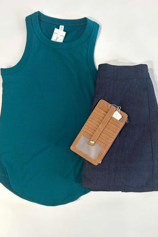 Dagney Teal Ribbed Tank - Just Dani Boutique + Color Studio