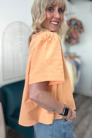 Deanna Short Sleeeve Apricot Top - Just Dani Boutique + Color Studio