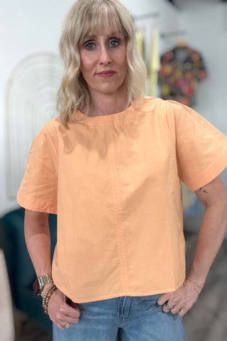 Deanna Short Sleeeve Apricot Top - Just Dani Boutique + Color Studio