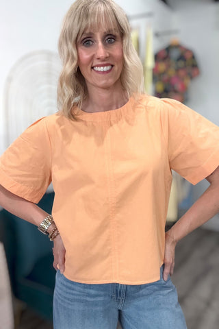 Deanna Short Sleeeve Apricot Top - Just Dani Boutique + Color Studio