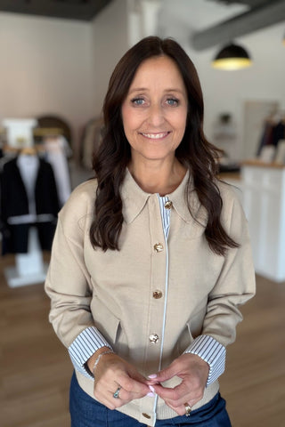 Deanna Striped Sweater Cardigan - Just Dani Boutique + Color Studio