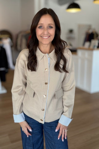 Deanna Striped Sweater Cardigan - Just Dani Boutique + Color Studio