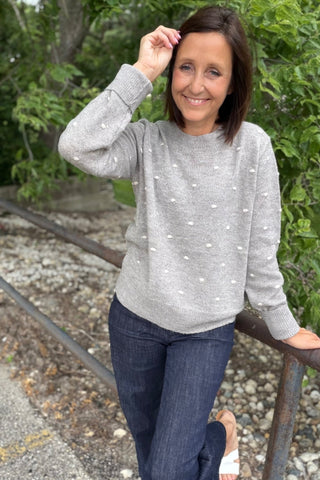 Diane Cozy Dotted Knit Crewneck - Just Dani Boutique + Color Studio