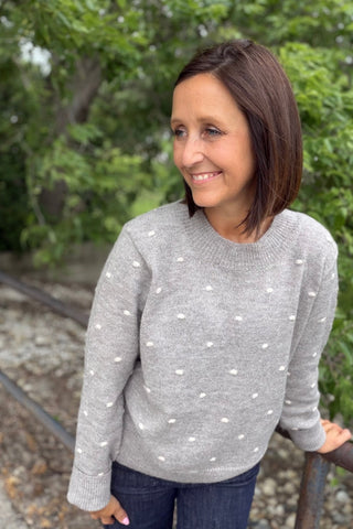Diane Cozy Dotted Knit Crewneck - Just Dani Boutique + Color Studio