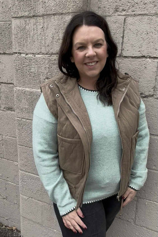 Diane Quilted Puffer Vest - The Funky Zebras Clear Lake