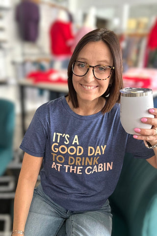 Drink at the Cabin Tee - The Funky Zebras Clear Lake