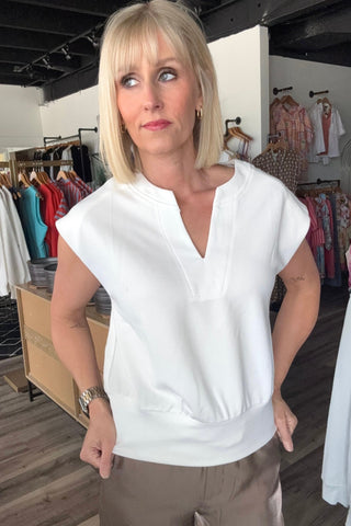 Ella Round V Neckline Muscle Sweatshirt - Just Dani Boutique + Color Studio