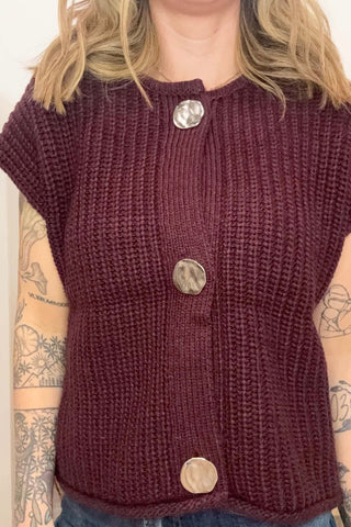 Ellen Fig Big Button Vest - Just Dani Boutique + Color Studio