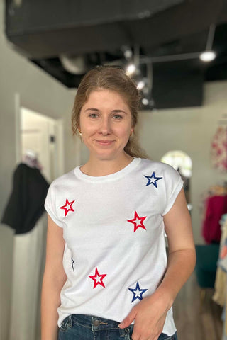 Finley July Navy Star Sweater - Just Dani Boutique + Color Studio