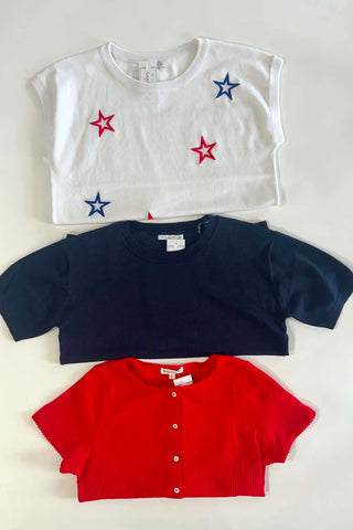Finley July Navy Star Sweater - Just Dani Boutique + Color Studio