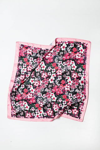 FLOWER PRINT SILKY FEELING BANDANA SCARF - The Funky Zebras Clear Lake
