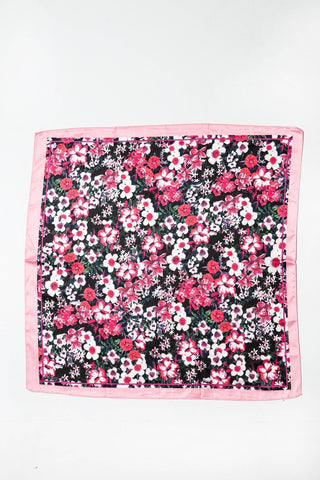 FLOWER PRINT SILKY FEELING BANDANA SCARF - The Funky Zebras Clear Lake