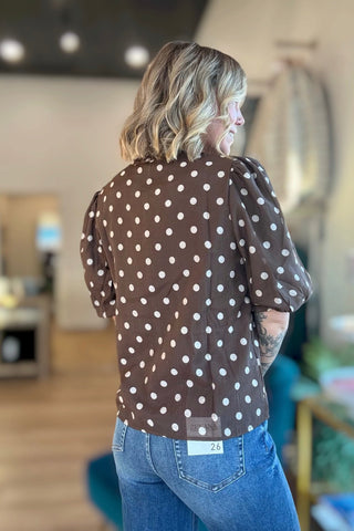 Genevieve Polka Dot Scarf Top - Just Dani Boutique + Color Studio