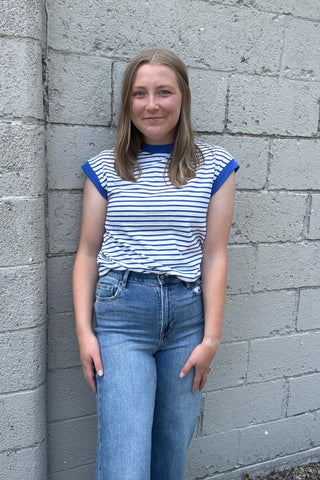 Ginger Nautical Cap Sleeve Striped Top - Just Dani Boutique + Color Studio