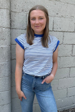 Ginger Nautical Cap Sleeve Striped Top - Just Dani Boutique + Color Studio